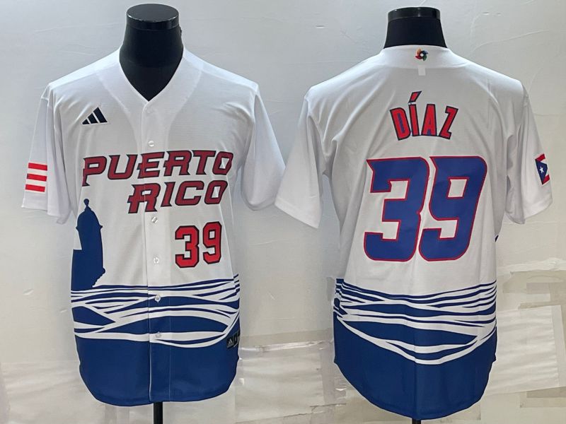 Men 2023 World Cub #39 Diaz White MLB Jersey5->more jerseys->MLB Jersey